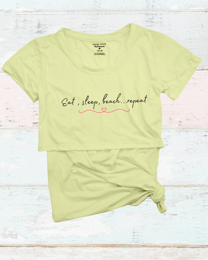 Blusa maternidad-lactancia mc estampada. Eat, sleep, beach