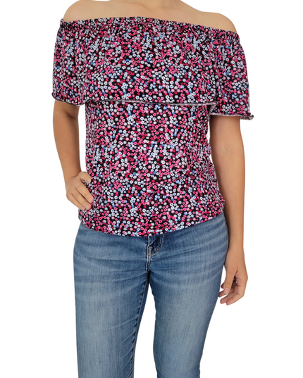 Blusa Lactancia Campesina 3 en 1. Marino flores