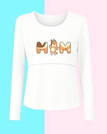 Blusa maternidad-lactancia Manga Larga. Mom Dog