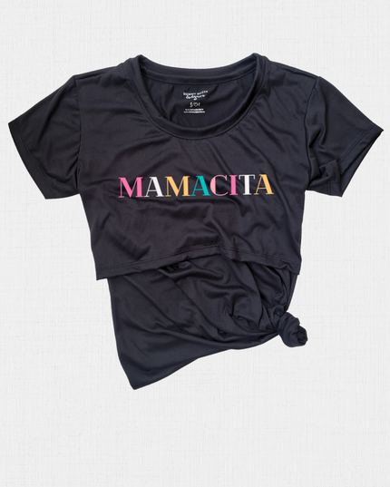 Blusa maternidad-lactancia mc estampada. Mamacita