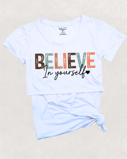 Blusa maternidad-lactancia mc estampada. Belive in yourself