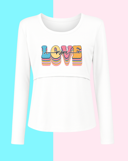 Blusa maternidad-lactancia Manga Larga. Love More