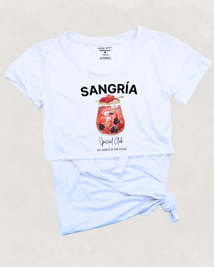 Blusa maternidad-lactancia mc estampada. Sangría