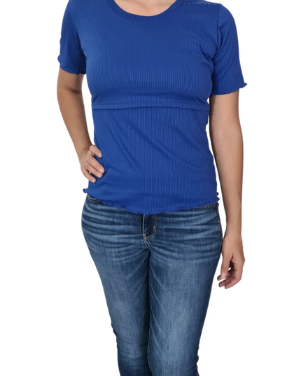 Blusa acanalada de lactancia. Rey