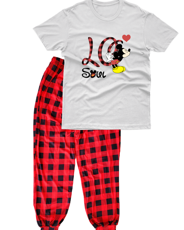 Pijama caballero manga corta. Love Mouse cuadros