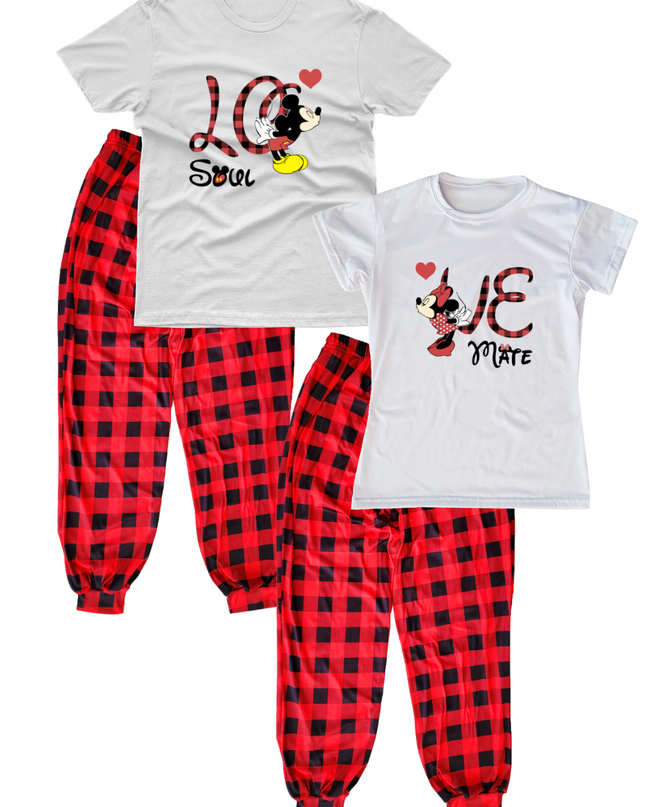 Pijama caballero manga corta. Love Mouse cuadros