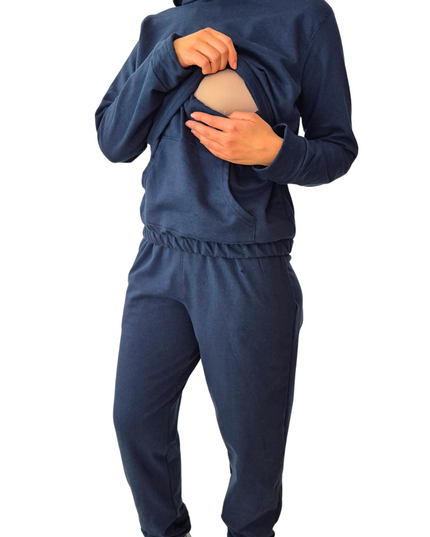Set de Lactancia Sudadera y Pants . Azul marino