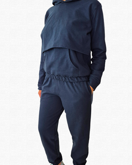 Set de Lactancia Sudadera y Pants . Azul marino
