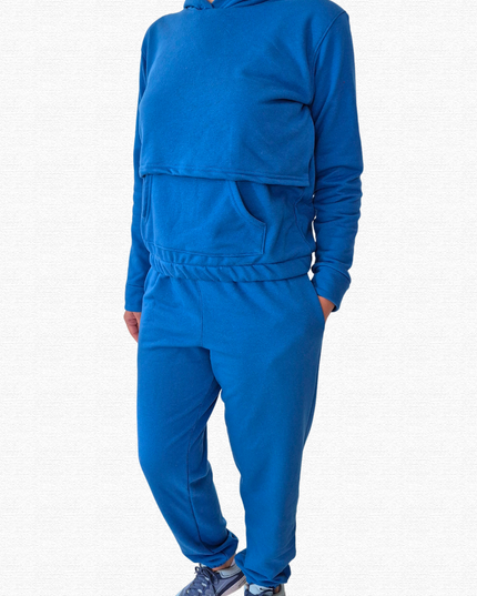 Set de Lactancia Sudadera y Pants . Azul Rey