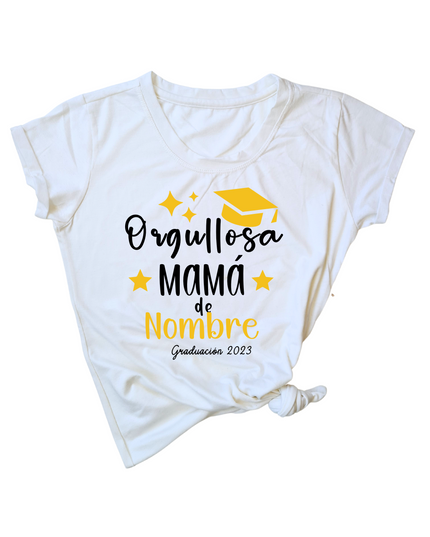 Blusa Dama nombre personalizado. Orgullosa familiar graduado