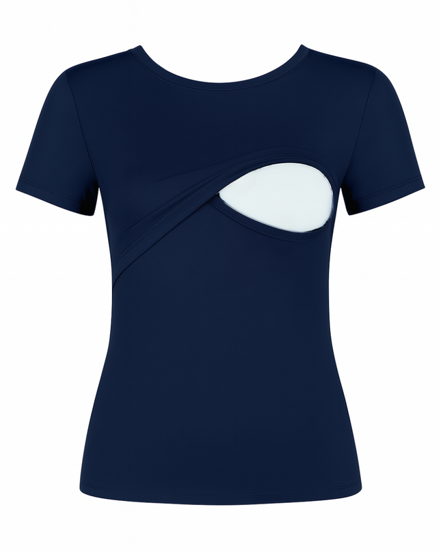 Blusa maternidad-lactancia. Marino