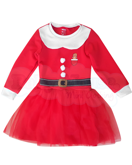 Vestido Santa pompón 3 meses a 6 Años