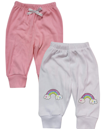2-PACK Pantalón de algodón para bebé. Arcoiris