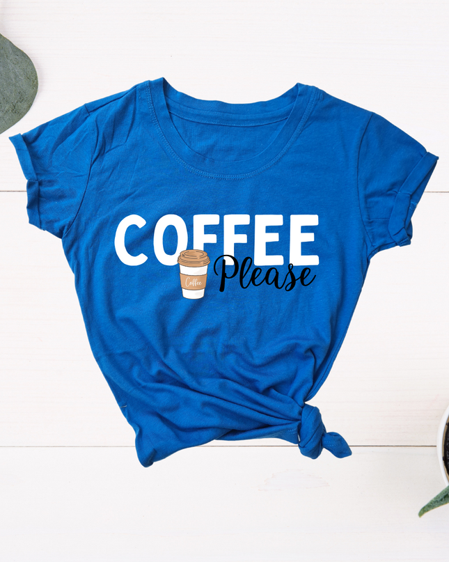 Blusa dama manga corta. Coffee Please