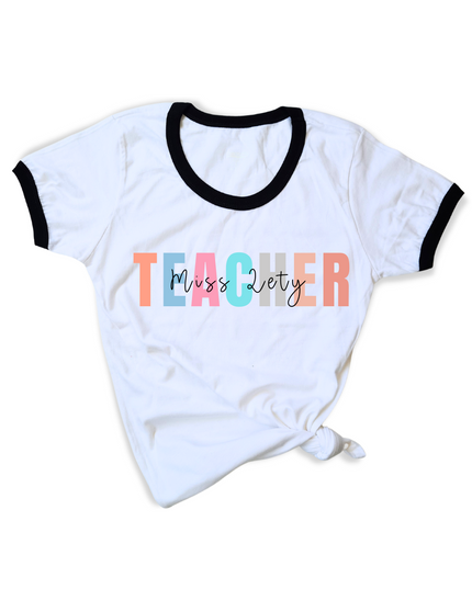 Blusa Dama nombre personalizado. TEACHER