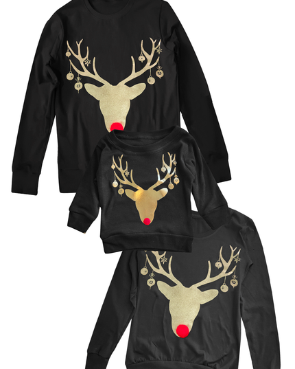 Playera Kids Unisex manga larga. Reno esferas pompón real