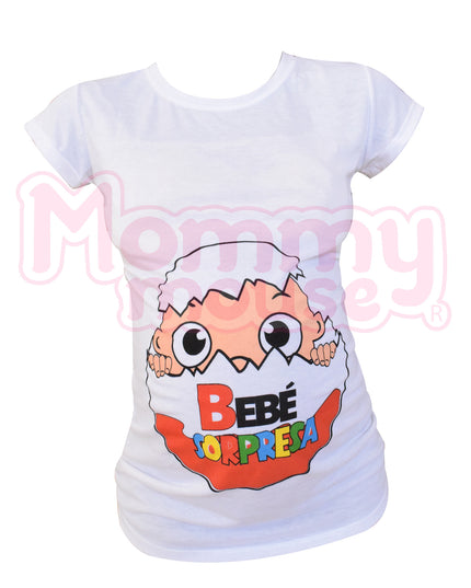 Blusa Maternidad Básica Manga corta. Huevo sorpresa.
