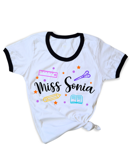 Blusa Dama nombre personalizado. PROFESORA