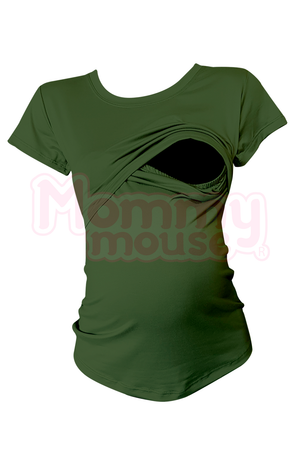 Blusa maternidad-lactancia.  Verde Militar