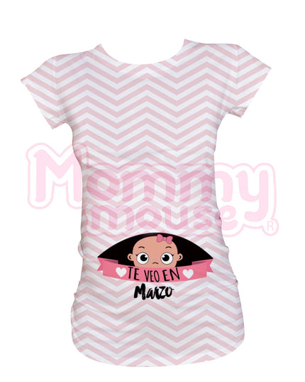 Blusa Maternidad Full Print . Niña Te veo en