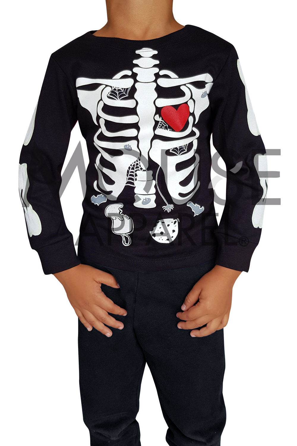 Playera Manga larga . Kids Huesitos brillantes Mouse Apparel