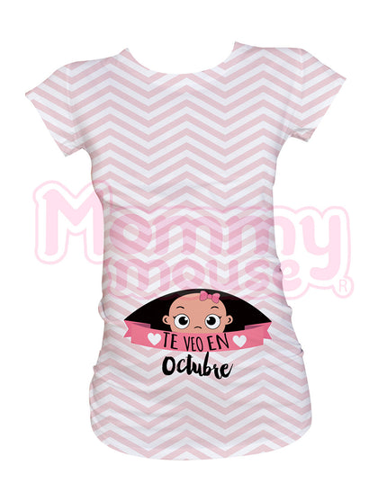 Blusa Maternidad Full Print . Niña Te veo en