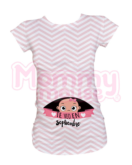 Blusa Maternidad Full Print . Niña Te veo en