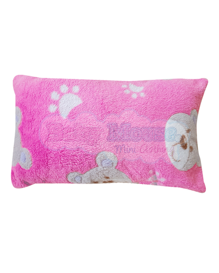 Almohada indeformable polar. Oso rosa