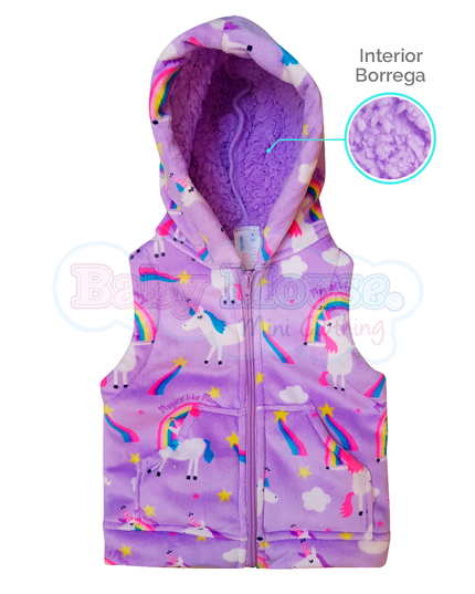 Chaleco Bebé Flanel - Unicornios
