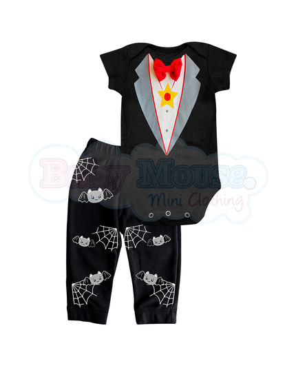 Conjunto 2 Pzas mc. Baby Vampirito moño real
