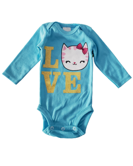 Pañalero Manga Larga niña. Cat Love Turquesa