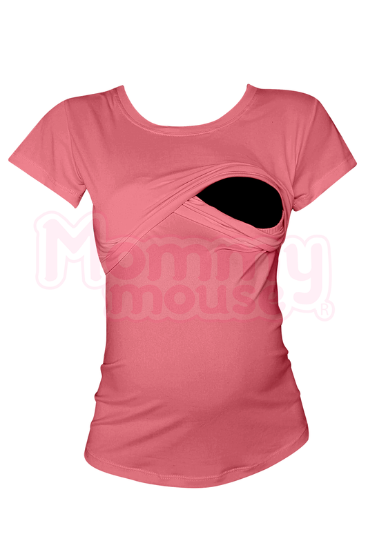 Blusa maternidad-lactancia. Palo de rosa
