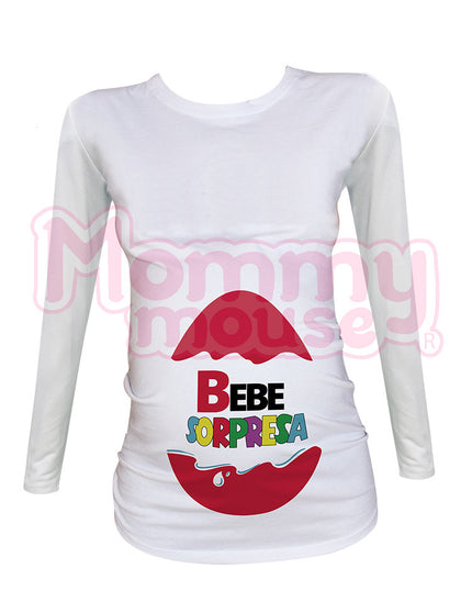 Blusa Maternidad Básica Manga Larga.  Bebé sorpresa