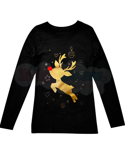 Playera kids . Reno pompón real