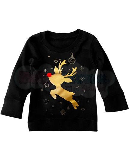 Playera kids . Reno pompón real