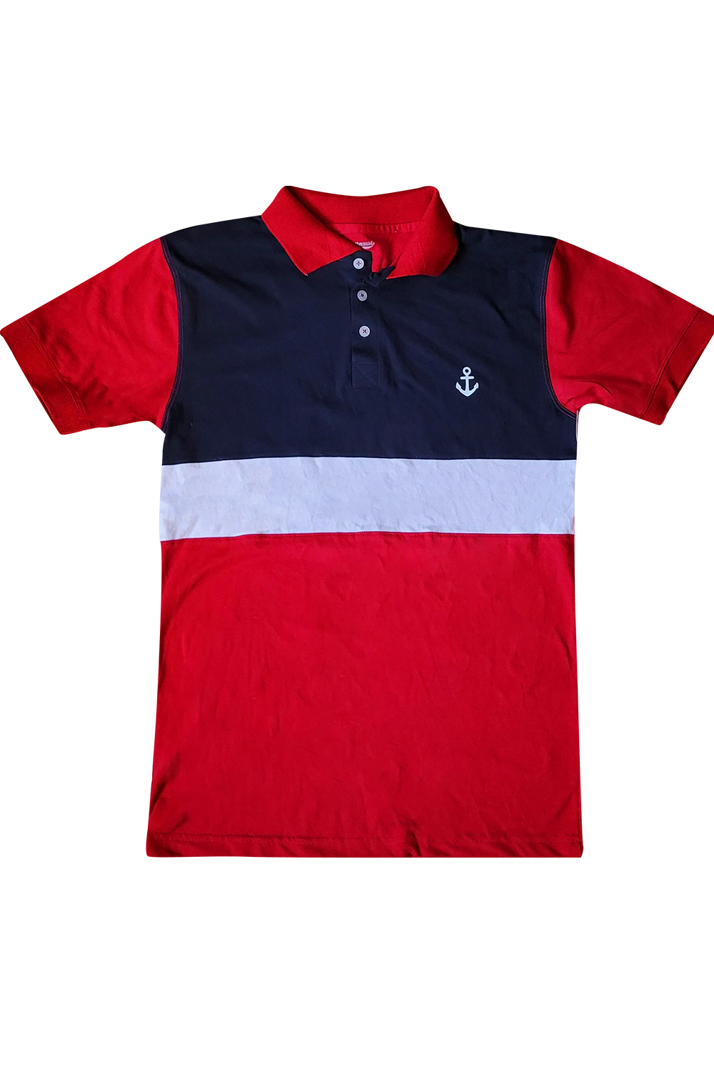 Playera blanca tipo polo top hombre