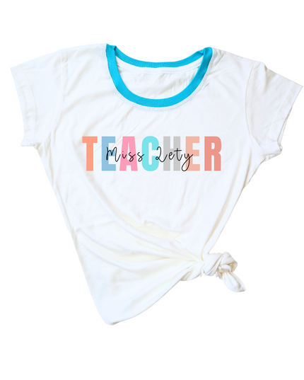 Blusa Dama nombre personalizado. TEACHER