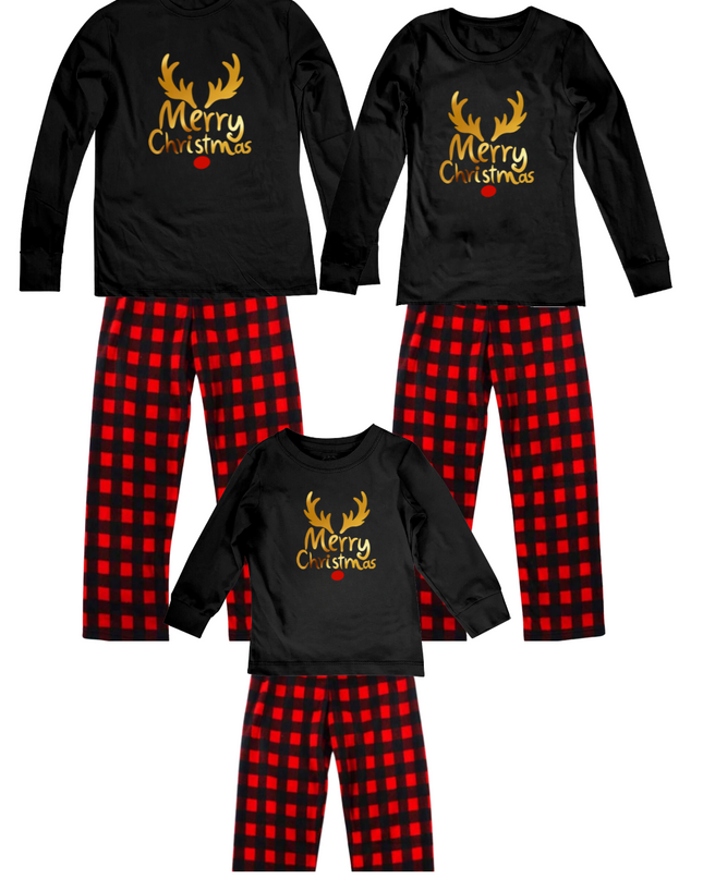 Pijama Caballero. Merry Christmas dorado