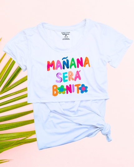 Blusa maternidad-lactancia mc estampada. Mañana será bonito