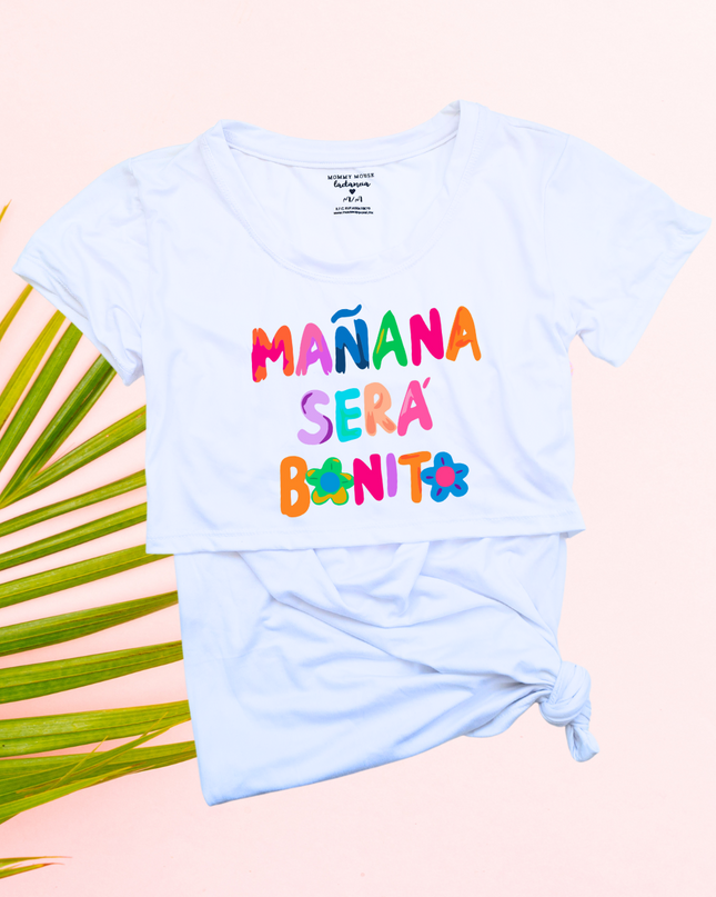 Blusa maternidad-lactancia mc estampada. Mañana será bonito