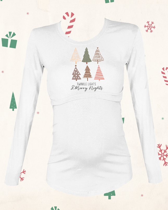 Blusa maternidad-lactancia Manga Larga. Twinkle lights