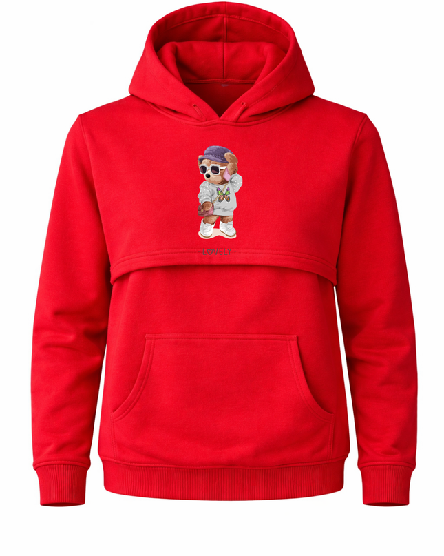 Sudadera afelpada capucha Lactancia. Bear Butterfly