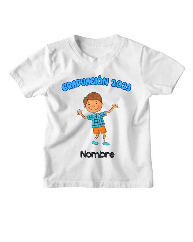 Playera Kids personalizada. Graduación bus