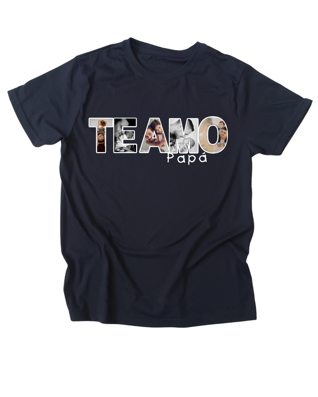 Playera caballero. Te amo papá Fotos personalizadas