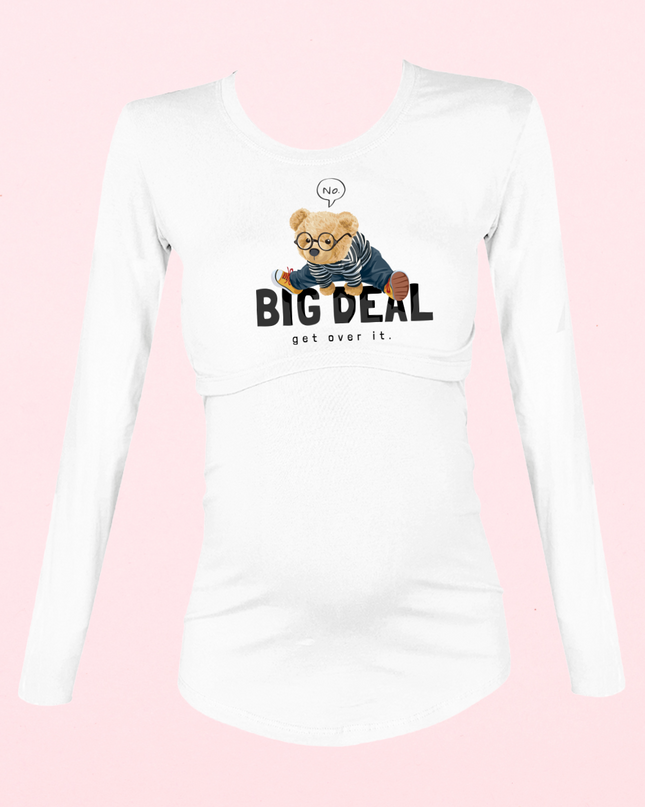 Blusa maternidad-lactancia Manga Larga. Oso Big Deal