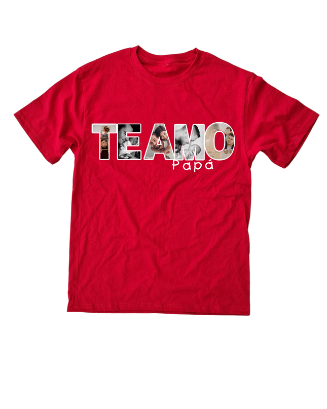 Playera caballero. Te amo papá Fotos personalizadas