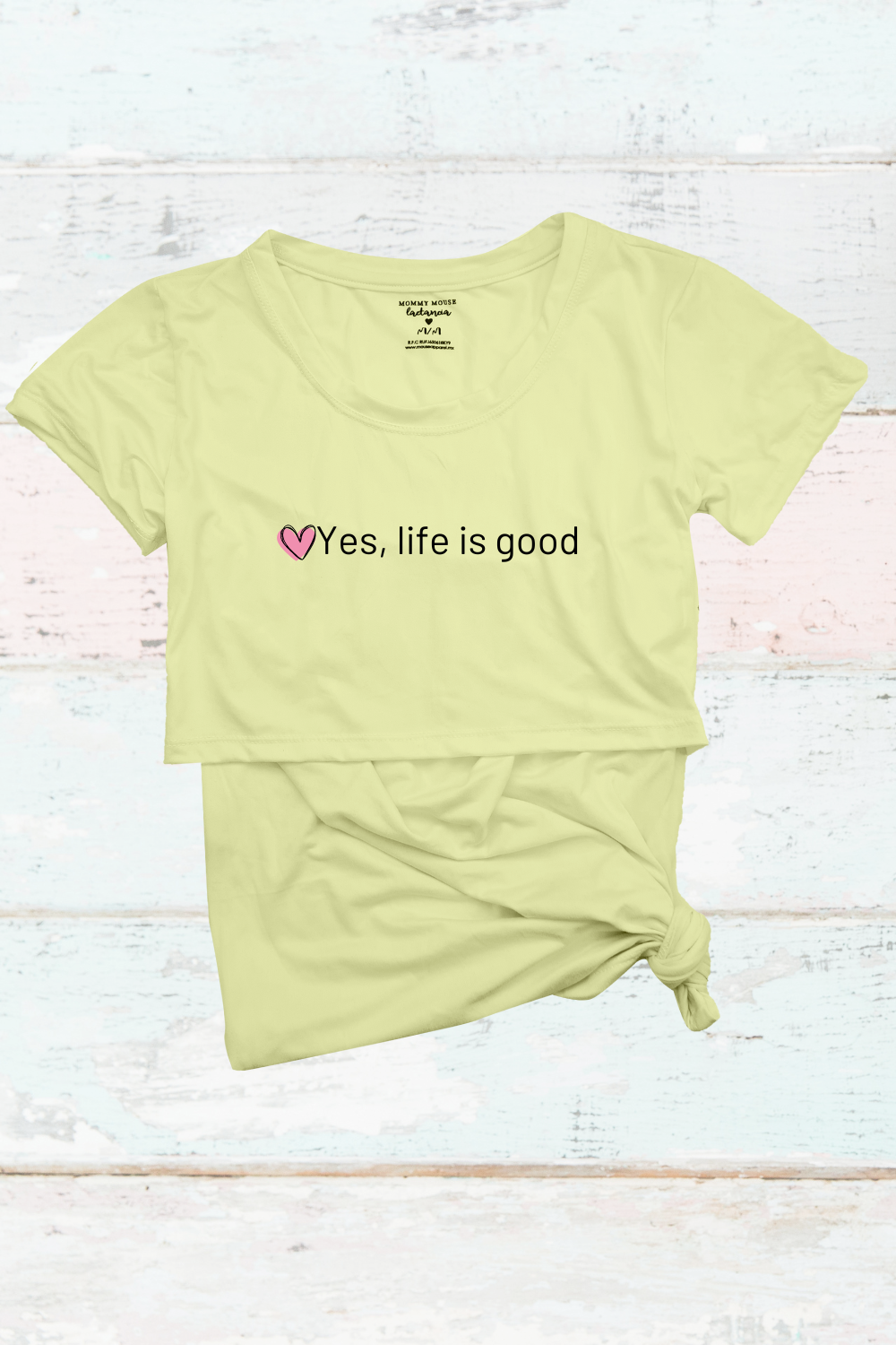 Blusa maternidad-lactancia mc estampada. Yes, life is good