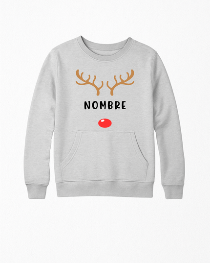 Sudadera afelpada Kids 2 a 14 años. Reno nombre