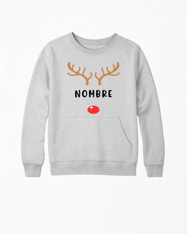 Sudadera afelpada Kids 2 a 14 años. Reno nombre