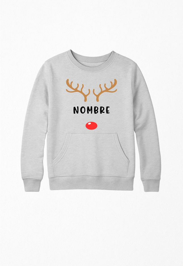 Sudadera afelpada Kids 2 a 14 años. Reno nombre
